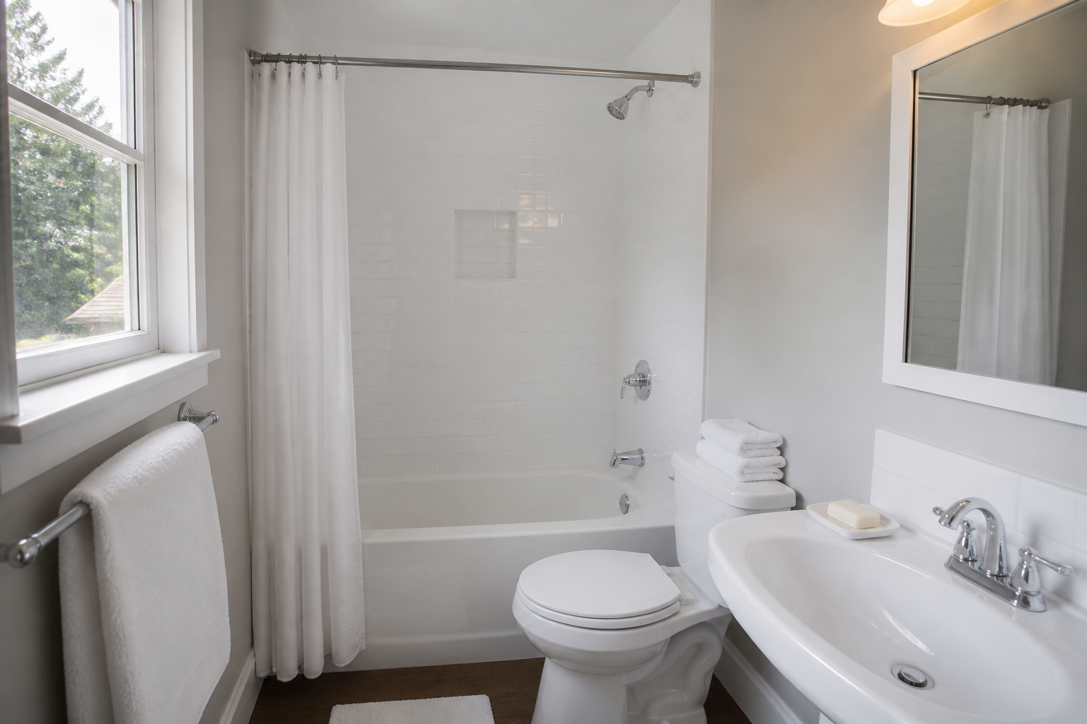 Bathroom after a deep clean