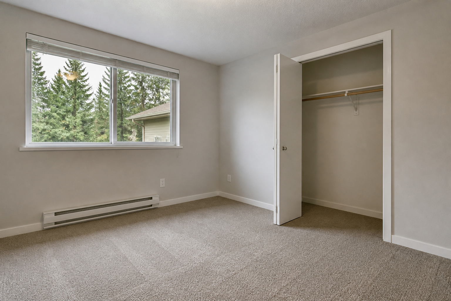 Empty room after a move-out clean